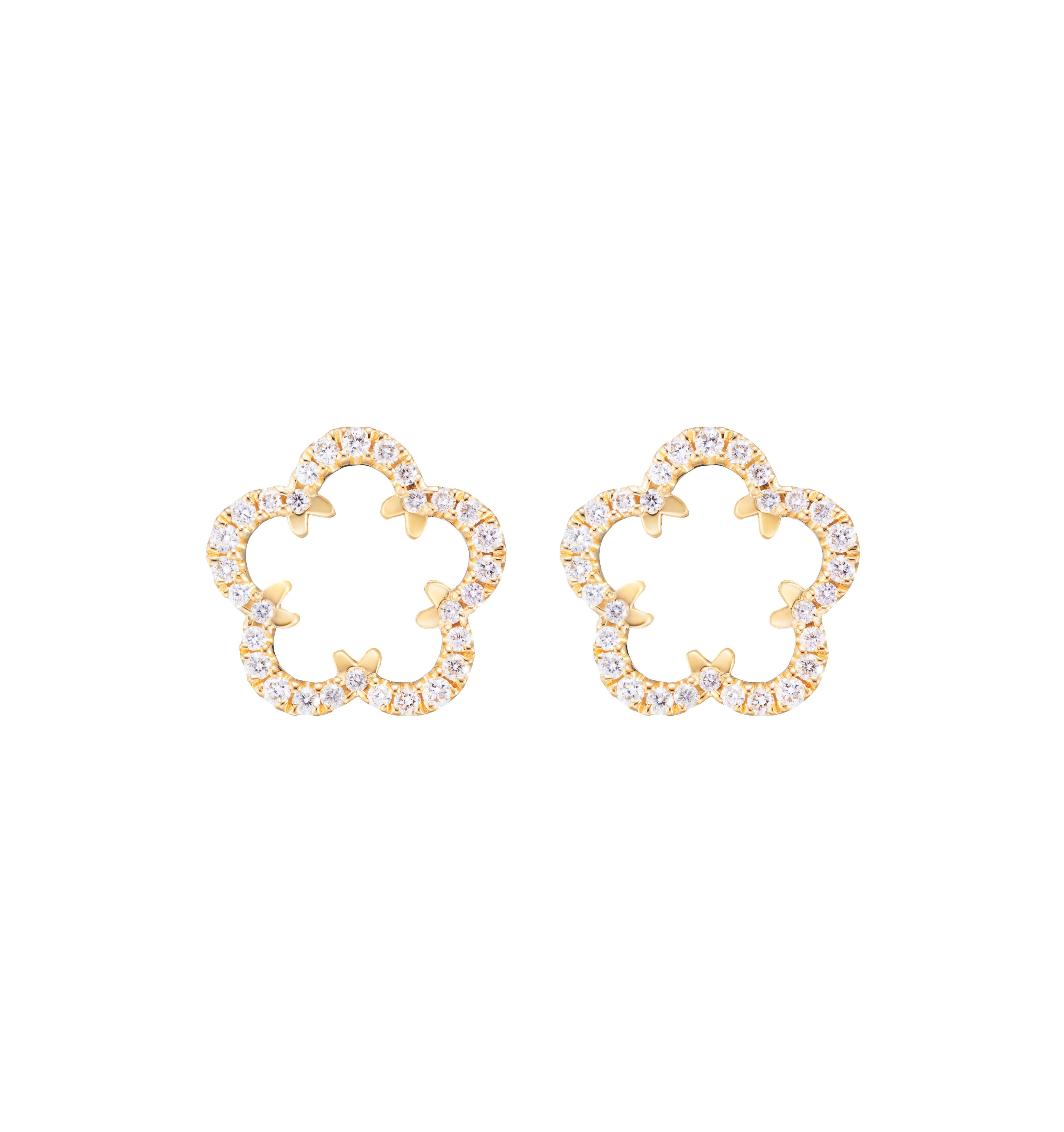 桔梗紋ミニピアス (Kikyo Crest mini pierced earrings K18YG